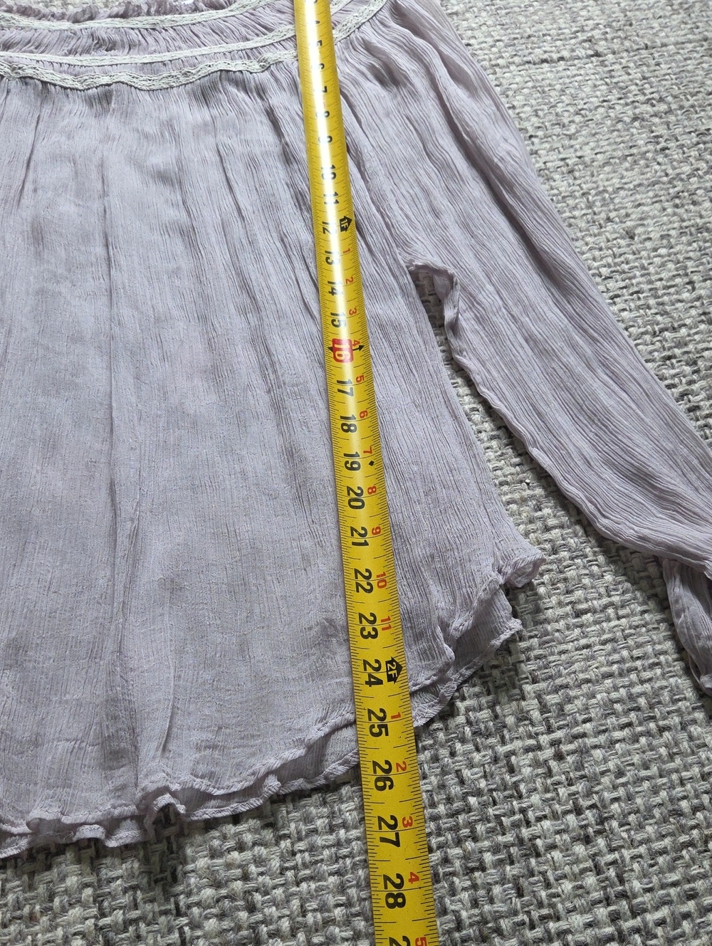 Kimchi Blue Lavender Pleated Blouse White Lace Trim Cottagecore Boho - Picture 7 of 13